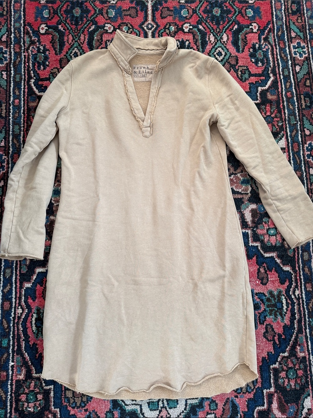Frank & Eileen Camel Terry popover dress